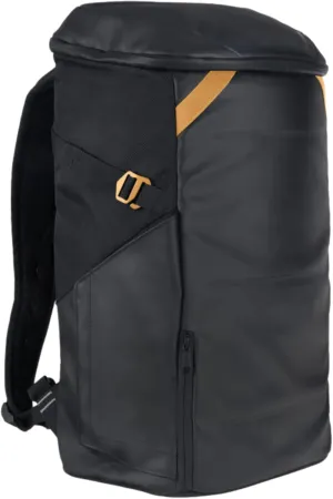 ELÄÄ Upright Daypack - Premium Commuter Backpack with Laptop Compartment, USB Charging Port, Magnetic Water Bottle Pocket - Top Loading Work Backpack - 20L Carry-On Travel (Black/Gold)