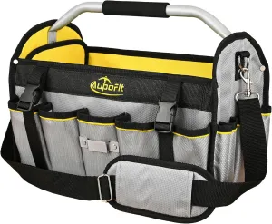 Electrician Tool Bag, 16 In Open Top Tool Bags Heavy Duty Tool Tote Bag with Handle (Yellow-Gray)