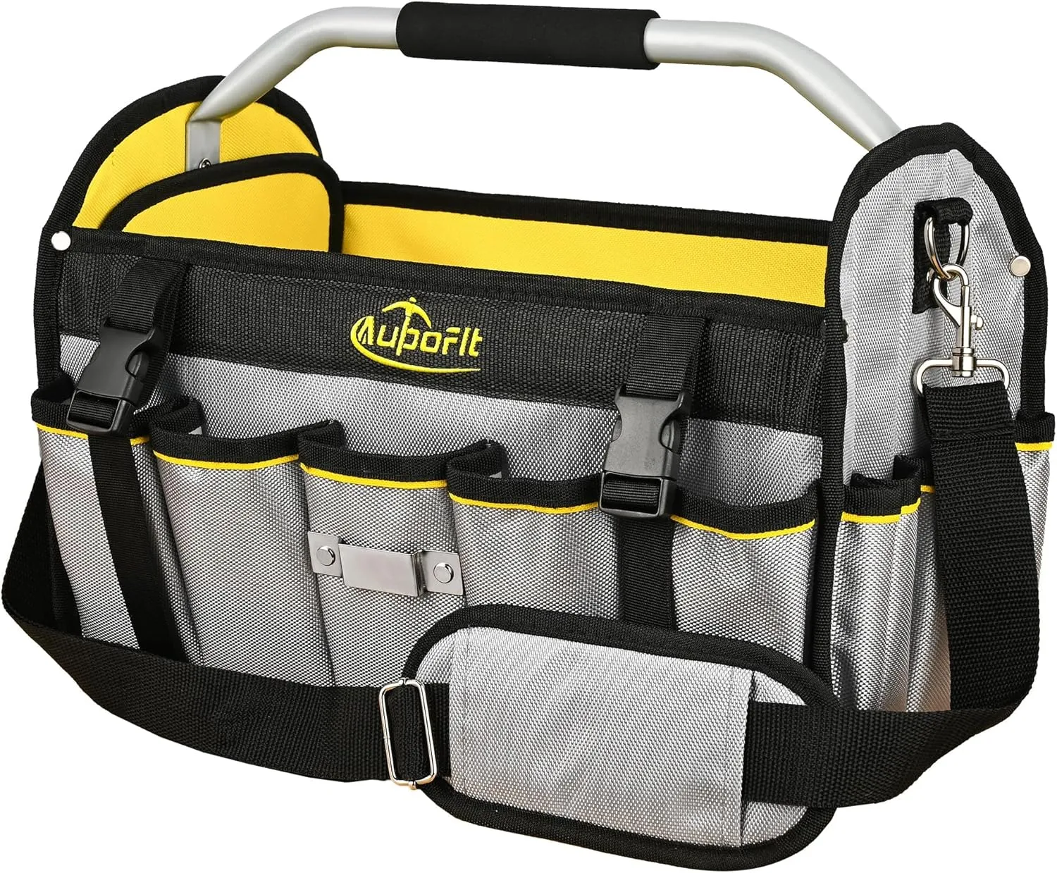 Electrician Tool Bag, 16 In Open Top Tool Bags Heavy Duty Tool Tote Bag with Handle (Yellow-Gray)