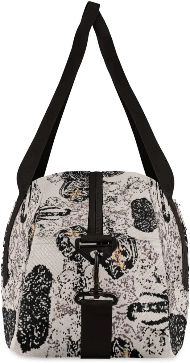 Elephant Ethnic Flower Personalized Kids Duffel Bag for Girls Boys, Elephant Debris Custom Dance Bag Overnight Small Duffel Bag Carry On Weekend Sports Travel Bag for School Practice Gymnastics Ballet