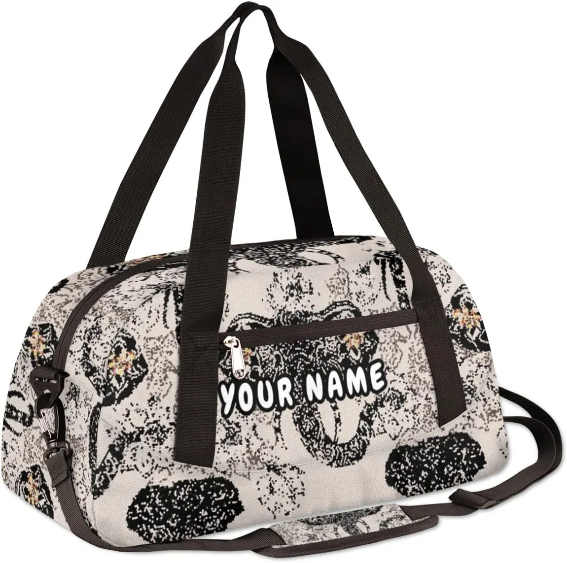 Elephant Ethnic Flower Personalized Kids Duffel Bag for Girls Boys, Elephant Debris Custom Dance Bag Overnight Small Duffel Bag Carry On Weekend Sports Travel Bag for School Practice Gymnastics Ballet