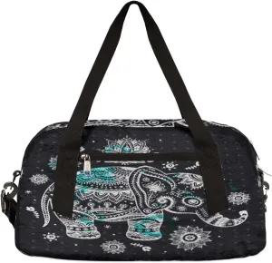 Elephant Mandala Kids Duffel Bag for Girls Boys Teens, Elephant Oil Painting Dance Bag Overnight Small Duffel Bag Carry On Weekend Sports Gym Travel Bag for School Practice Gymnastics Ballet
