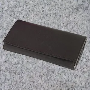 Eric Stokkebye: 4TH GENERATION LEATHER ROLL UP POUCH - BLACK
