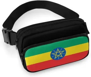Ethiopia Flag Unisex Mini Belt Bag with Adjustable Strap Small Fanny Pack Crossbody Chest Bag