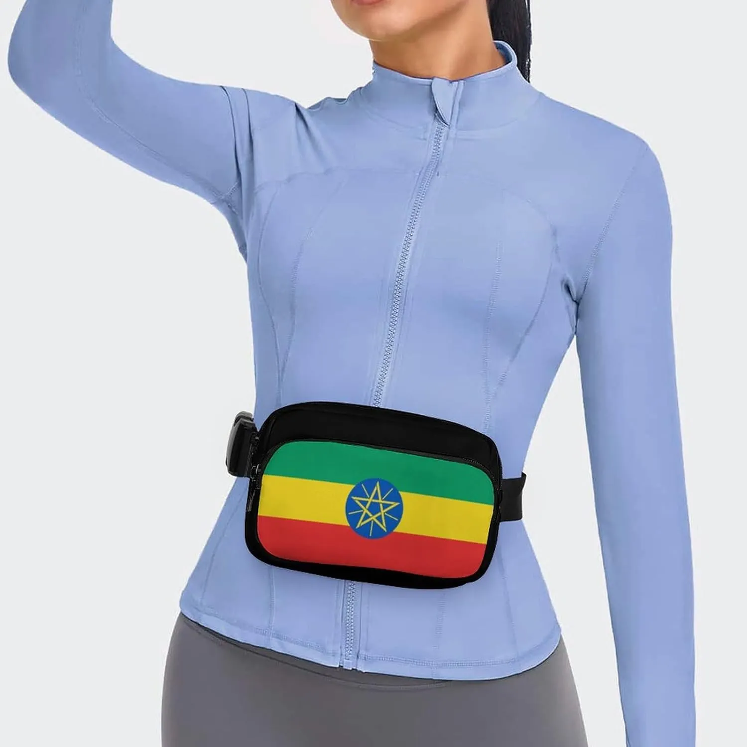 Ethiopia Flag Unisex Mini Belt Bag with Adjustable Strap Small Fanny Pack Crossbody Chest Bag