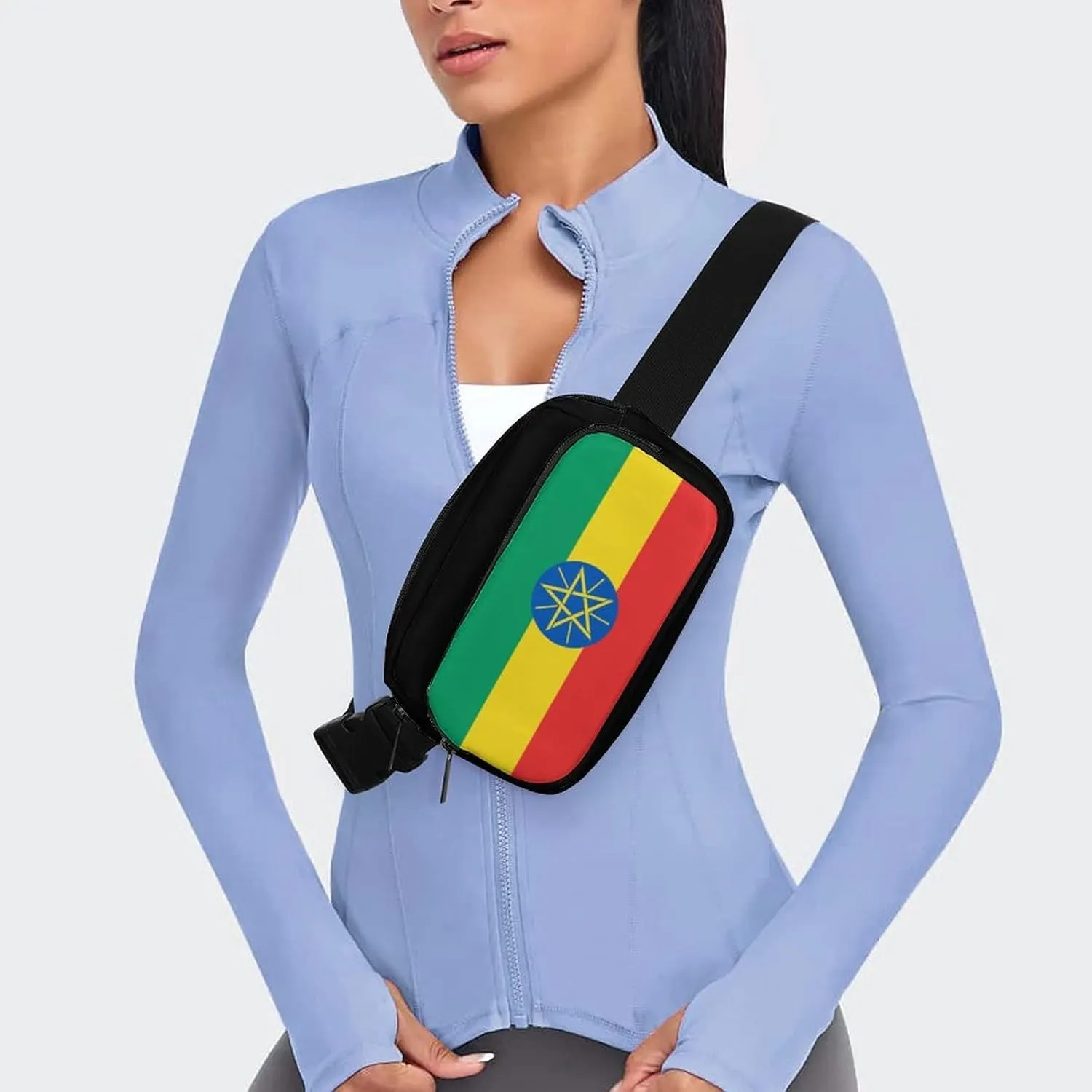 Ethiopia Flag Unisex Mini Belt Bag with Adjustable Strap Small Fanny Pack Crossbody Chest Bag