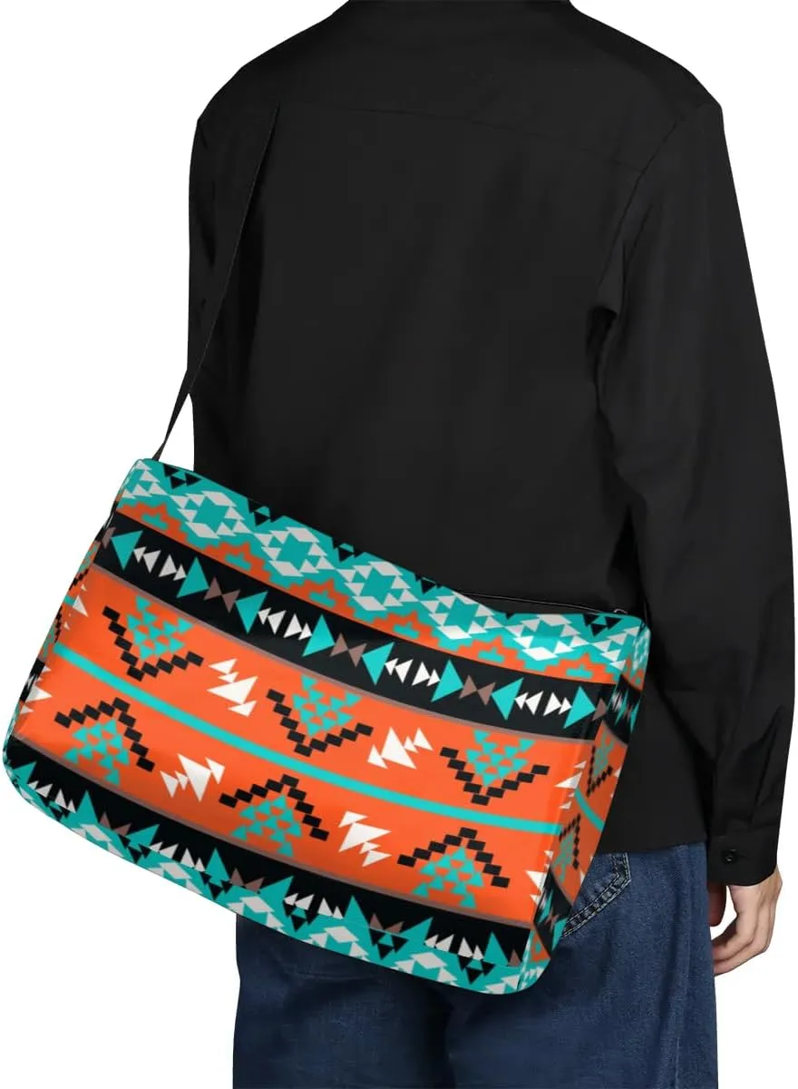 Ethnic Aztec Geometric Small Gym Bag for Men Women Workout Sport Duffle Bag Waterproof Weekender Overnight Bag Lightweight Carry on Tote Bag Crossbody Shoulder Travel Bag for Swim Yoge Dance