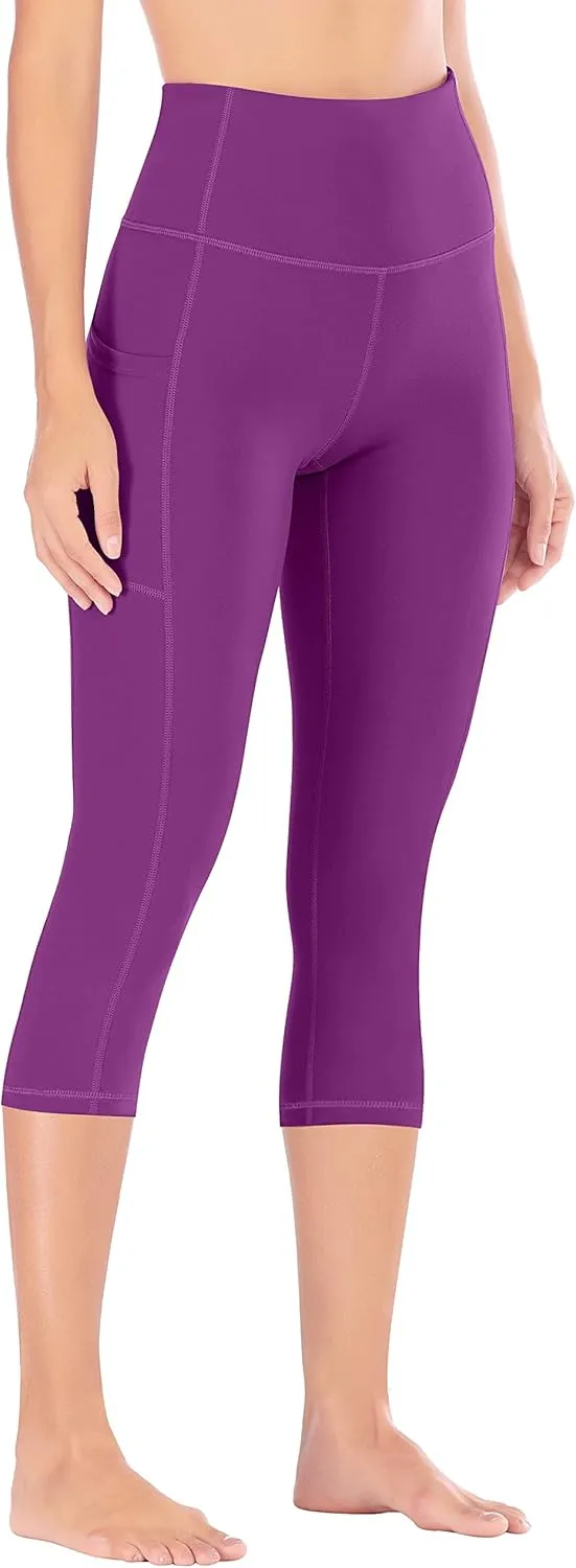 Ewedoos Womens Yoga Pants with Pockets Capri Leggings for Women Tummy Control Workout Leggings Compression Capris Pants