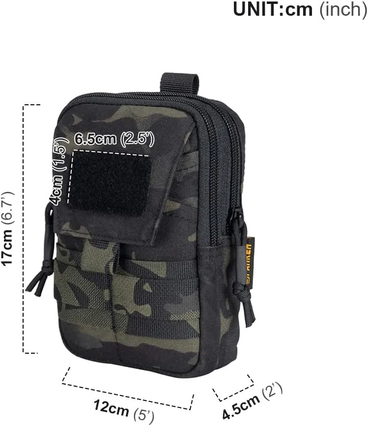 EXCELLENT ELITE SPANKER Tactical Molle EDC Pouch Nylon Belt Waist Bag Camping Hiking Organizer with Cellphone Holster for iPhone 12Pro 12 11ProMax XsMax XR XS X 8Plus 8 7 6 Samsung Galaxy Note 9 S9