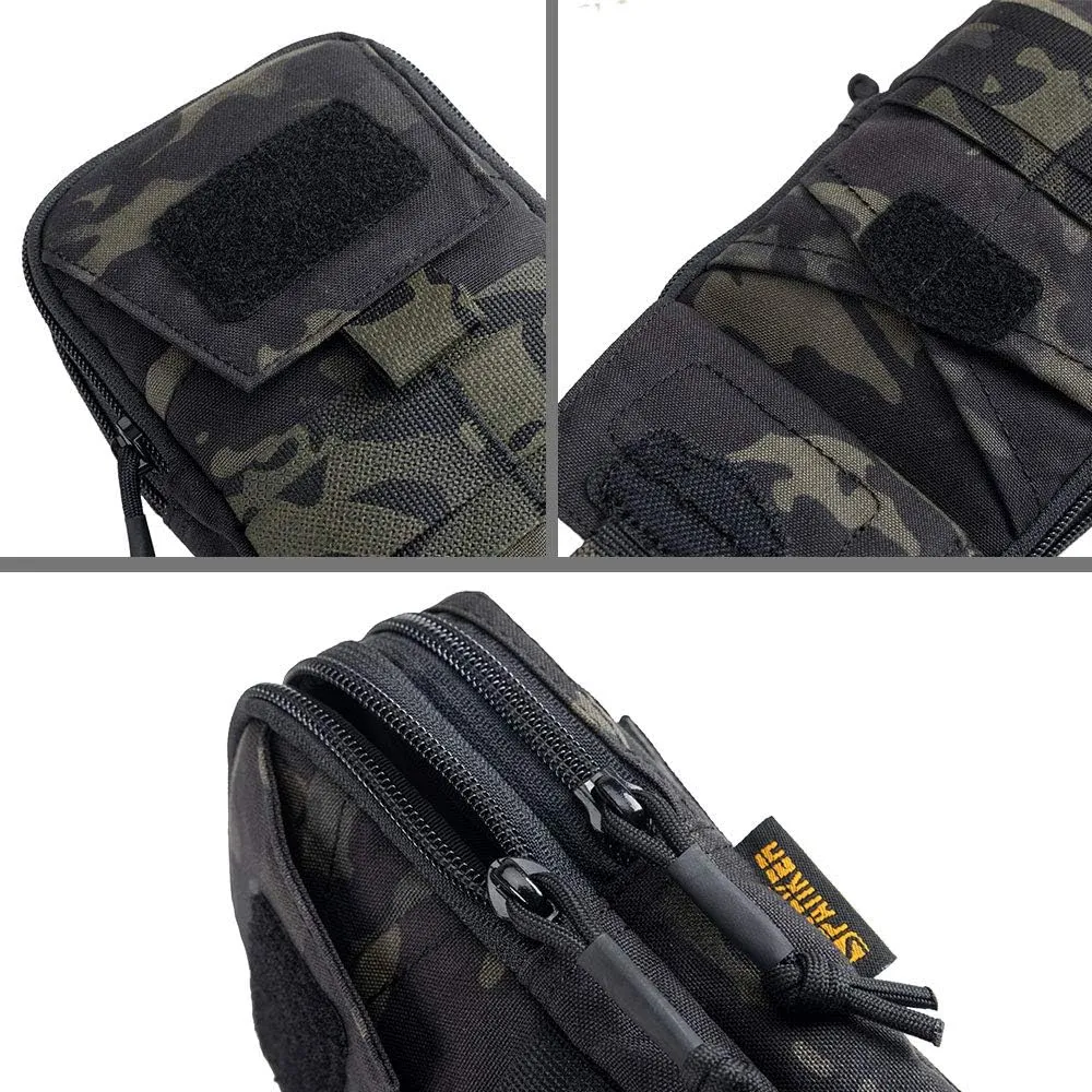 EXCELLENT ELITE SPANKER Tactical Molle EDC Pouch Nylon Belt Waist Bag Camping Hiking Organizer with Cellphone Holster for iPhone 12Pro 12 11ProMax XsMax XR XS X 8Plus 8 7 6 Samsung Galaxy Note 9 S9