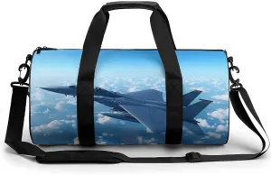 F-15 Eagle Jet Plane Gym Bag Cylindrical Sports Bag Travel Duffel Bag with Shoulder Strap
