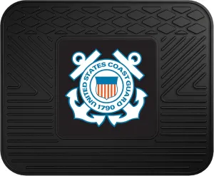 FANMATS 11048 U.S. Coast Guard Back Row Utility Car Mat - 1 Piece - 14in. x 17in., All Weather Protection, Universal Fit