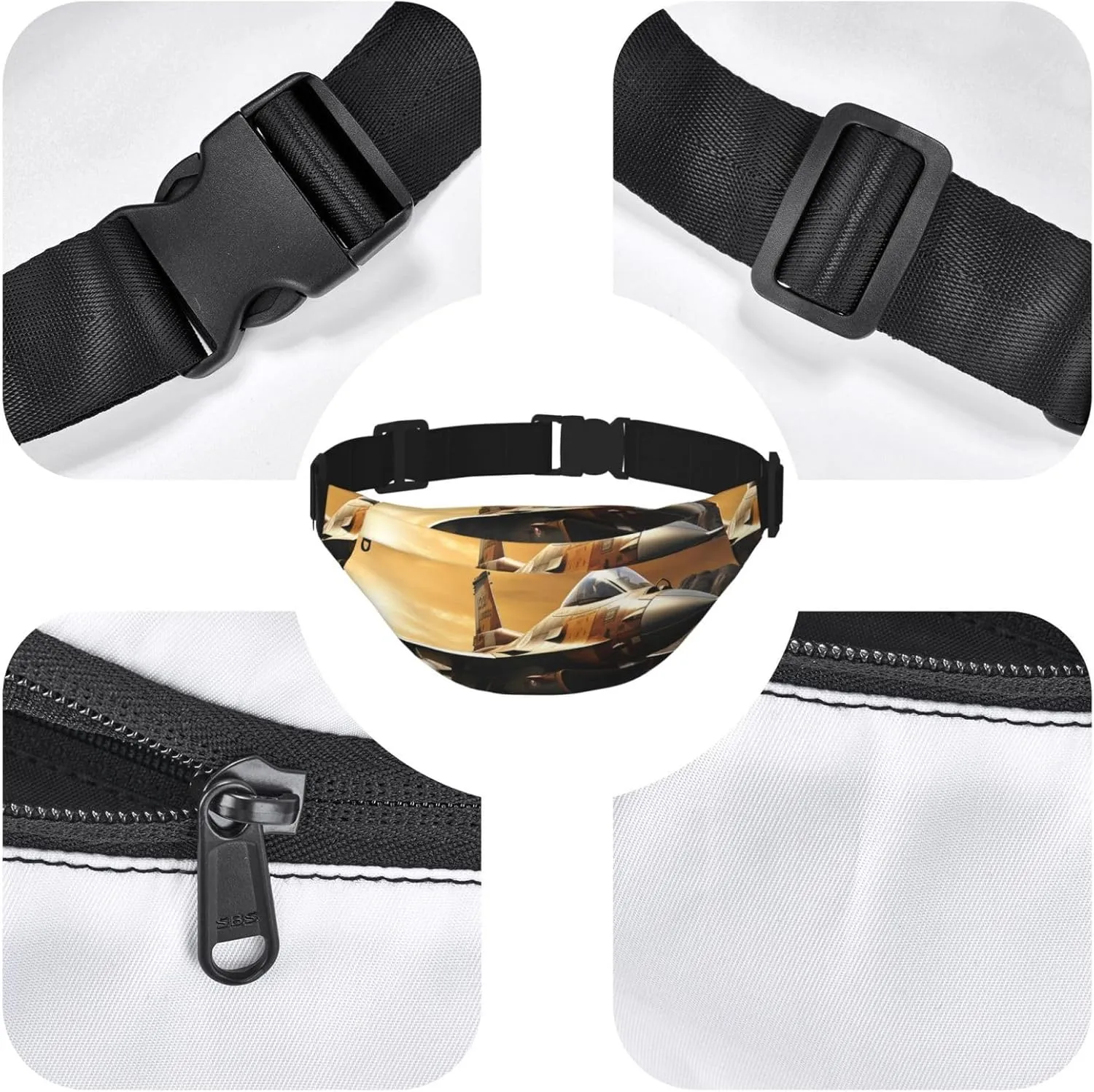 Fanny Pack Falcon Fighter Waist Pack For Women Men Waterproof Belt Bag With Adjustable Belt Casual Crossbody Bag Travel Waist Bag For Sports Running Cycling
