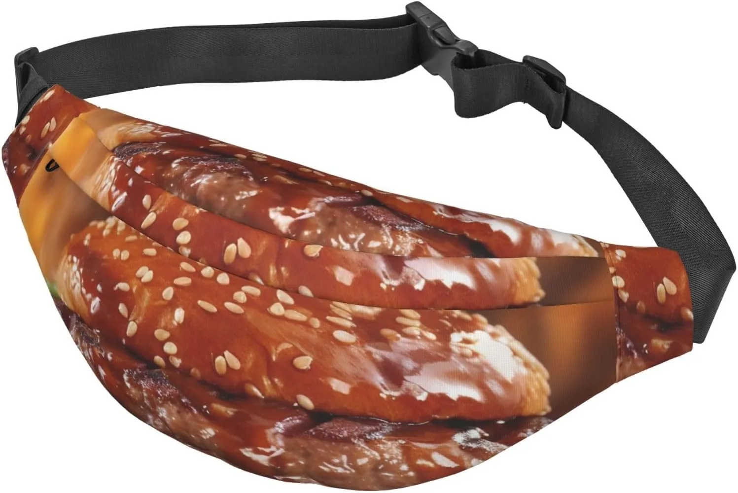Fanny Pack for Men Women Waist Bag Adjustable Waist Pack Crossbody Belt Bag Hamburger Steak Fast Food Bum Bag
