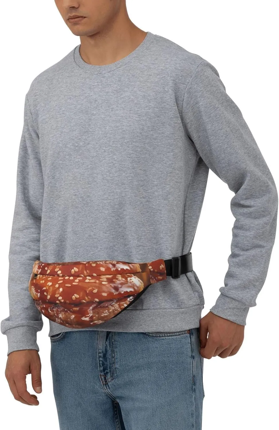 Fanny Pack for Men Women Waist Bag Adjustable Waist Pack Crossbody Belt Bag Hamburger Steak Fast Food Bum Bag