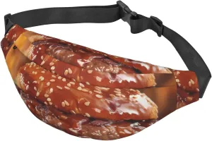 Fanny Pack for Men Women Waist Bag Adjustable Waist Pack Crossbody Belt Bag Hamburger Steak Fast Food Bum Bag
