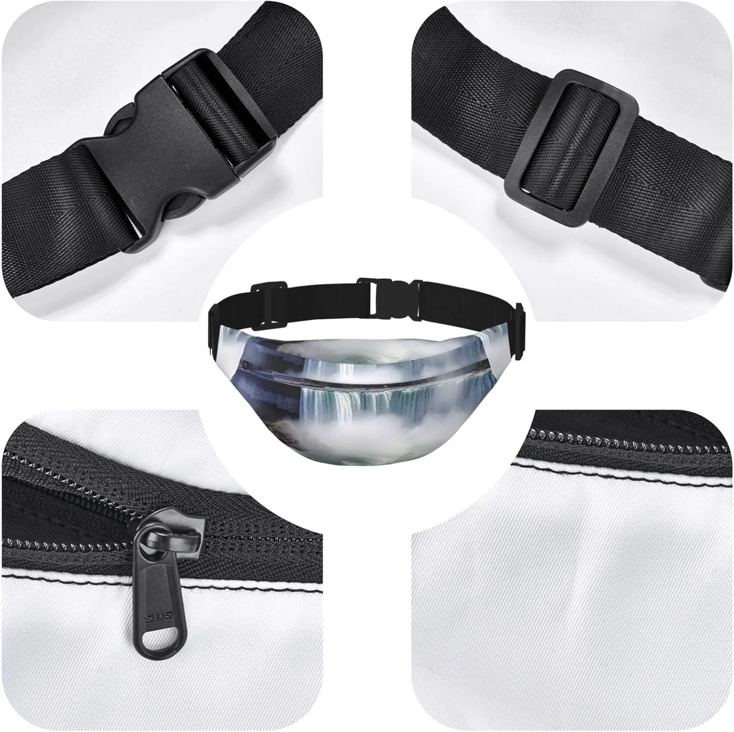 Fanny Pack for Men Women Waist Bag Adjustable Waist Pack Crossbody Belt Bag Niagara Falls Bum Bag