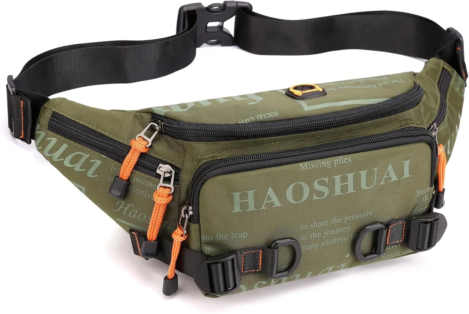 Fanny Pack for Men Women Waist Bag with Headphone Jack Utility Hip Belt Pouch Crossbody Bags Bumbag for Cycling Hiking Walking Fishing Army Green02