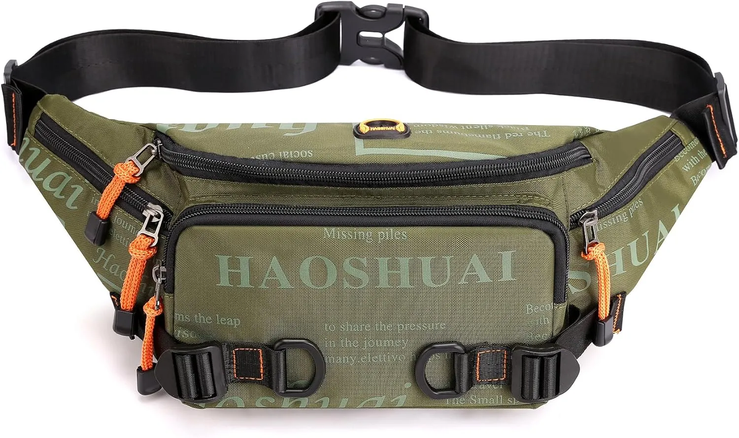 Fanny Pack for Men Women Waist Bag with Headphone Jack Utility Hip Belt Pouch Crossbody Bags Bumbag for Cycling Hiking Walking Fishing Army Green02