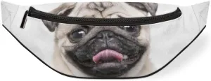 Fanny Pack for Women Men Waist Pack Animal Dog Pug Crossbody Bag with Adjustable Straps for Hiking Running Walking Travel Cycling