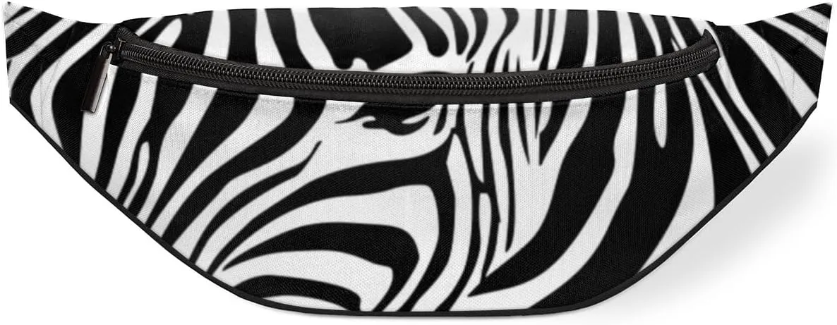Fanny Pack for Women Men Waist Pack Zebra Crossbody Bag with Adjustable Straps for Hiking Running Walking Travel Cycling