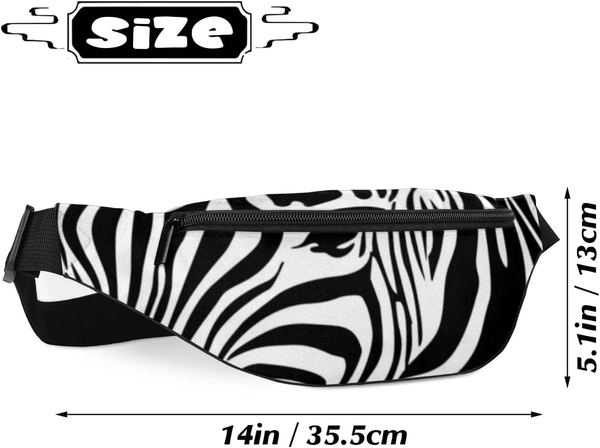 Fanny Pack for Women Men Waist Pack Zebra Crossbody Bag with Adjustable Straps for Hiking Running Walking Travel Cycling