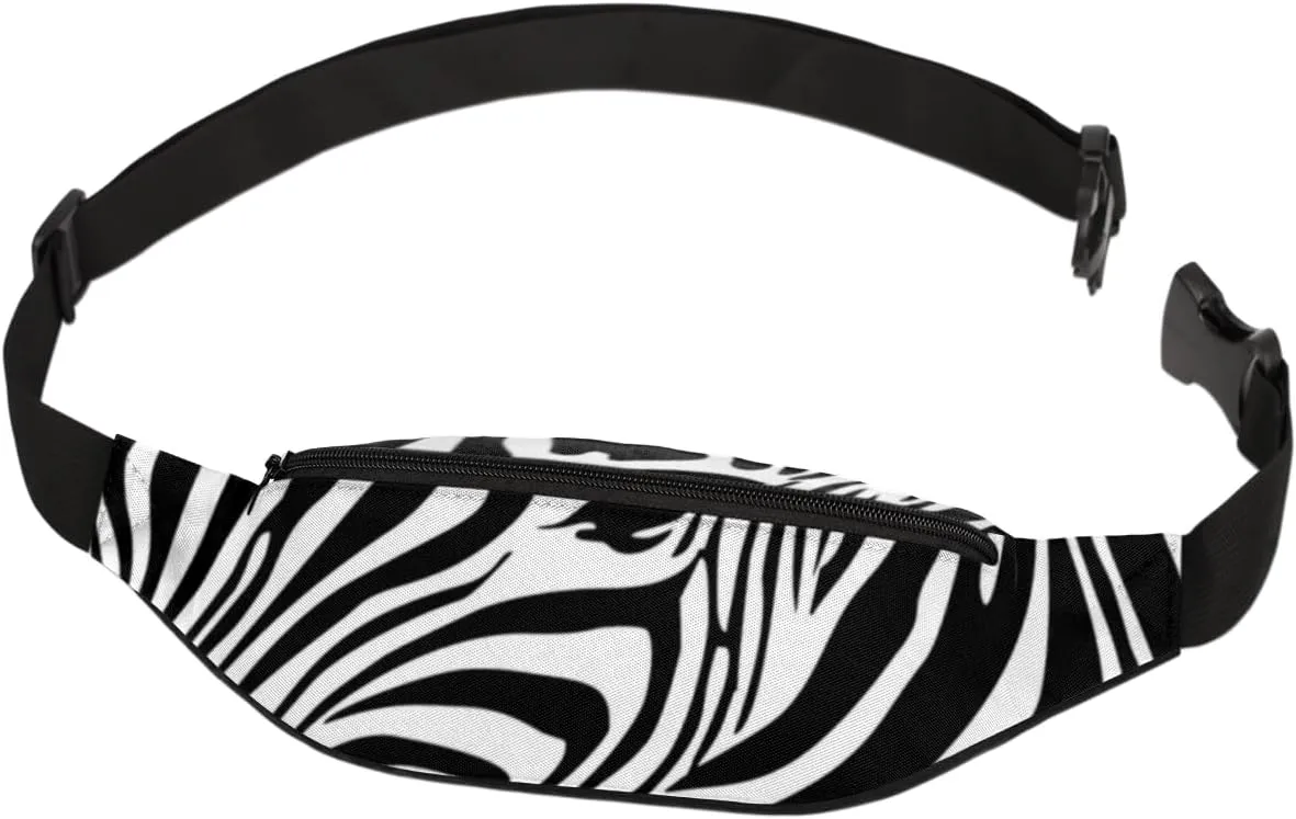Fanny Pack for Women Men Waist Pack Zebra Crossbody Bag with Adjustable Straps for Hiking Running Walking Travel Cycling
