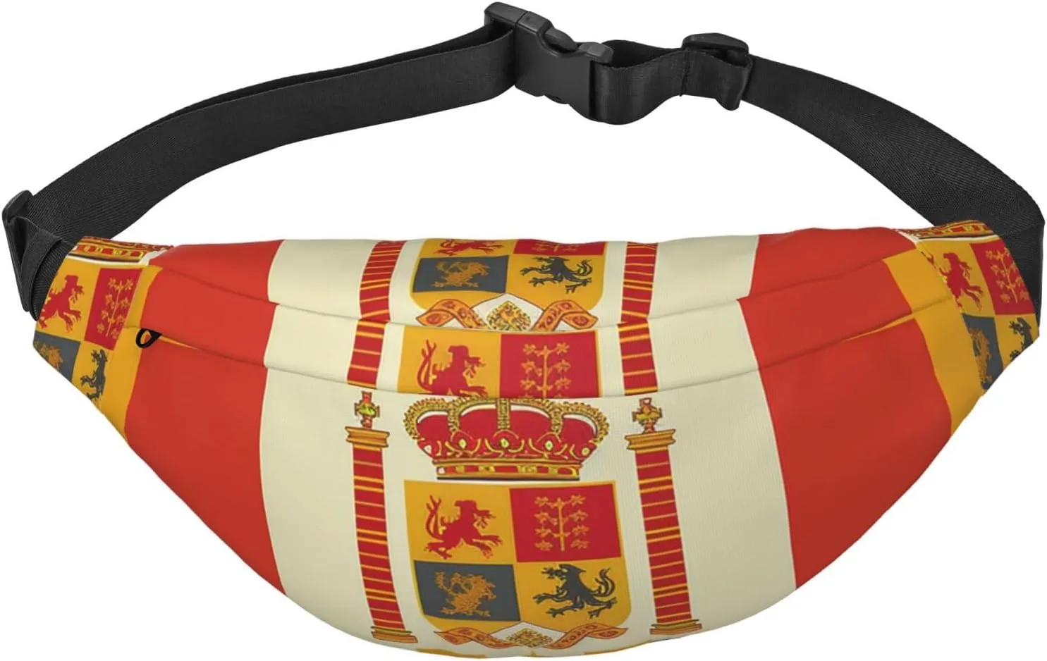 Fanny Pack Spanish Flag Pattern Waist Pack For Women Men Waterproof Belt Bag With Adjustable Belt Casual Crossbody Bag Travel Waist Bag For Sports Running Cycling