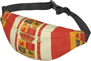 Fanny Pack Spanish Flag Pattern Waist Pack For Women Men Waterproof Belt Bag With Adjustable Belt Casual Crossbody Bag Travel Waist Bag For Sports Running Cycling