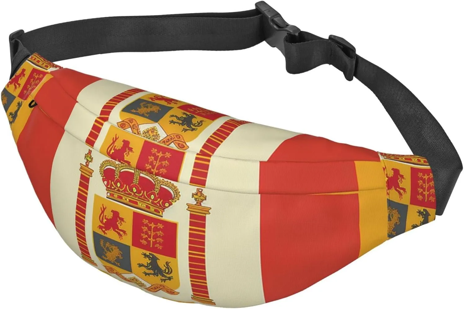 Fanny Pack Spanish Flag Pattern Waist Pack For Women Men Waterproof Belt Bag With Adjustable Belt Casual Crossbody Bag Travel Waist Bag For Sports Running Cycling