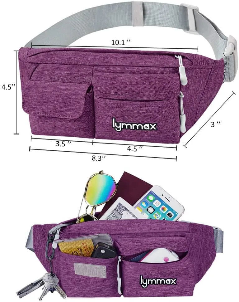 Fanny Pack Waist Bag 4 Pockets Running Belt Adjustable Water Resistant Waist Pack for Men Women Workout Travel Large Capacity