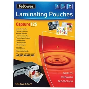 Fellowes A3 Gloss Laminating Pouch 125 micron x 100's