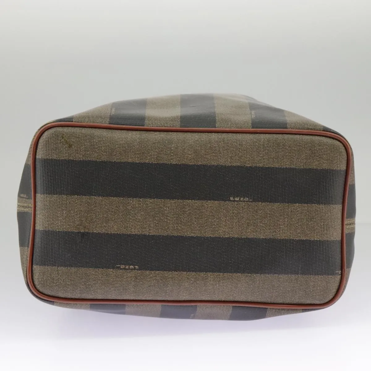 FENDI Pecan Canvas Shoulder Bag Brown Black ar12875