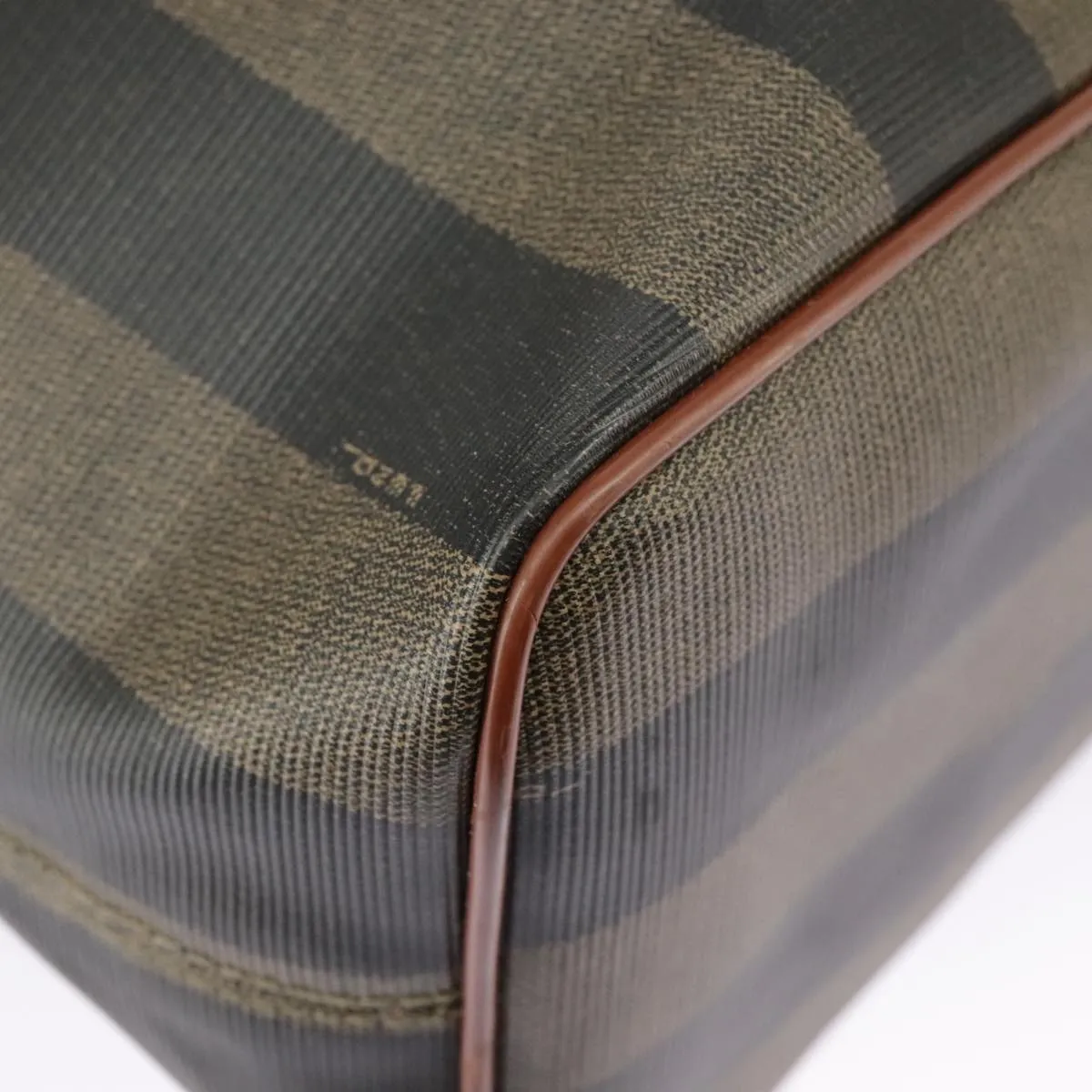 FENDI Pecan Canvas Shoulder Bag Brown Black ar12875