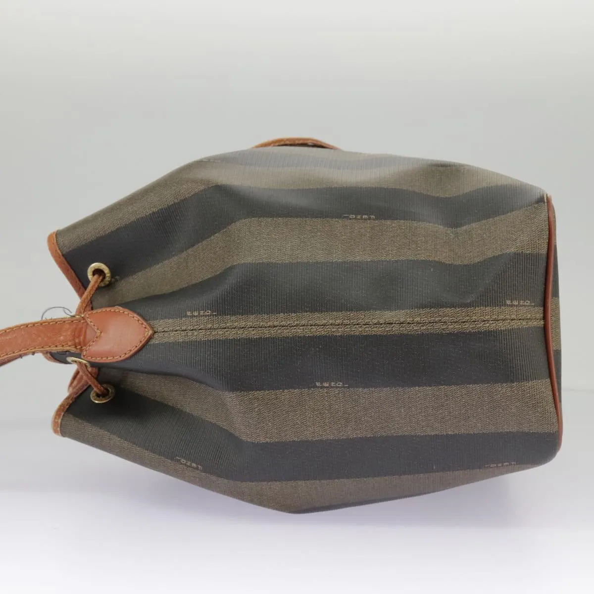 FENDI Pecan Canvas Shoulder Bag Brown Black ar12875