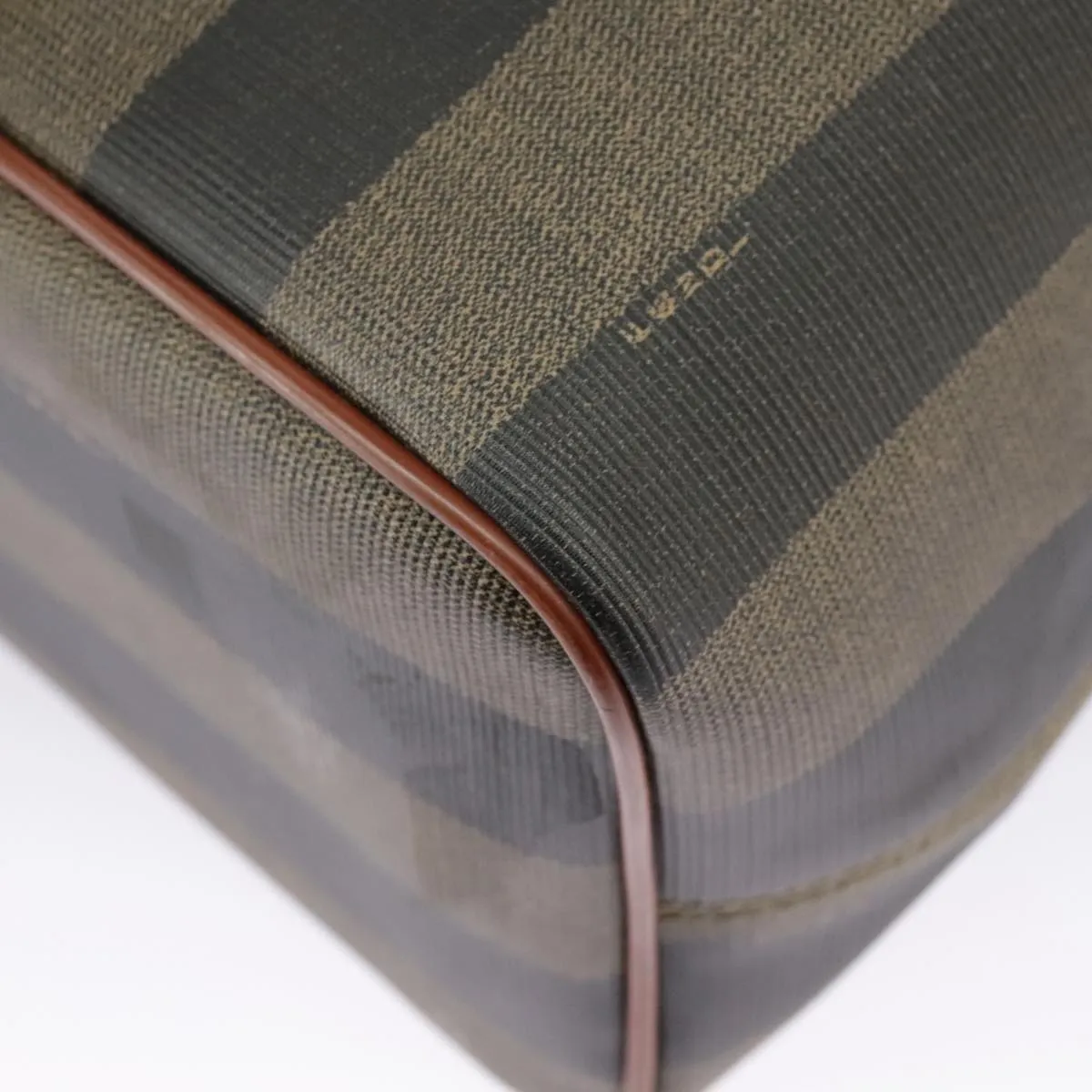 FENDI Pecan Canvas Shoulder Bag Brown Black ar12875