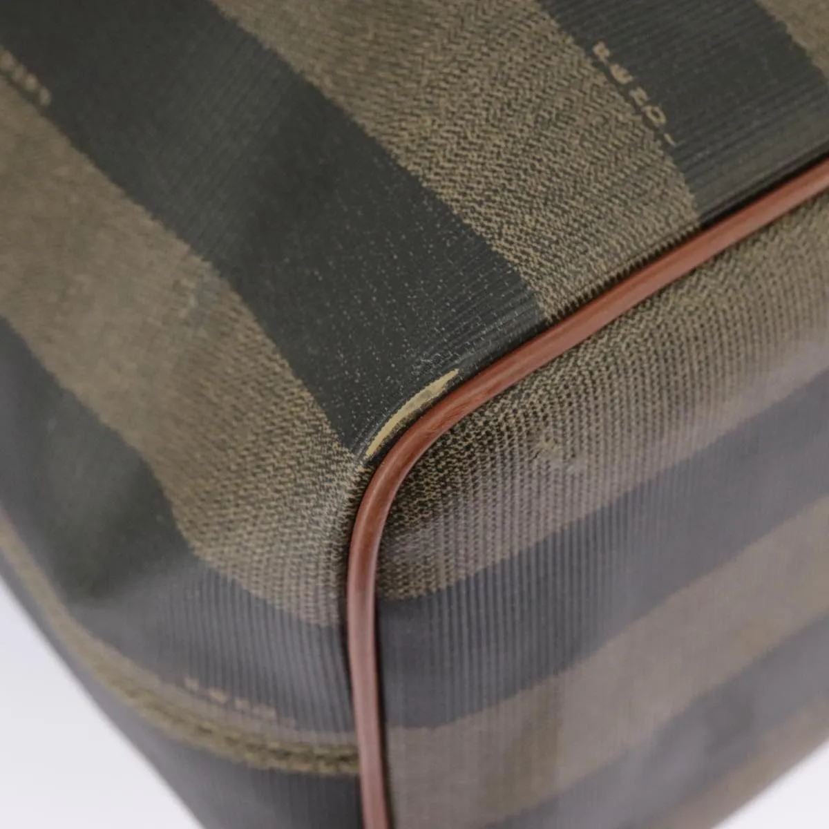 FENDI Pecan Canvas Shoulder Bag Brown Black ar12875