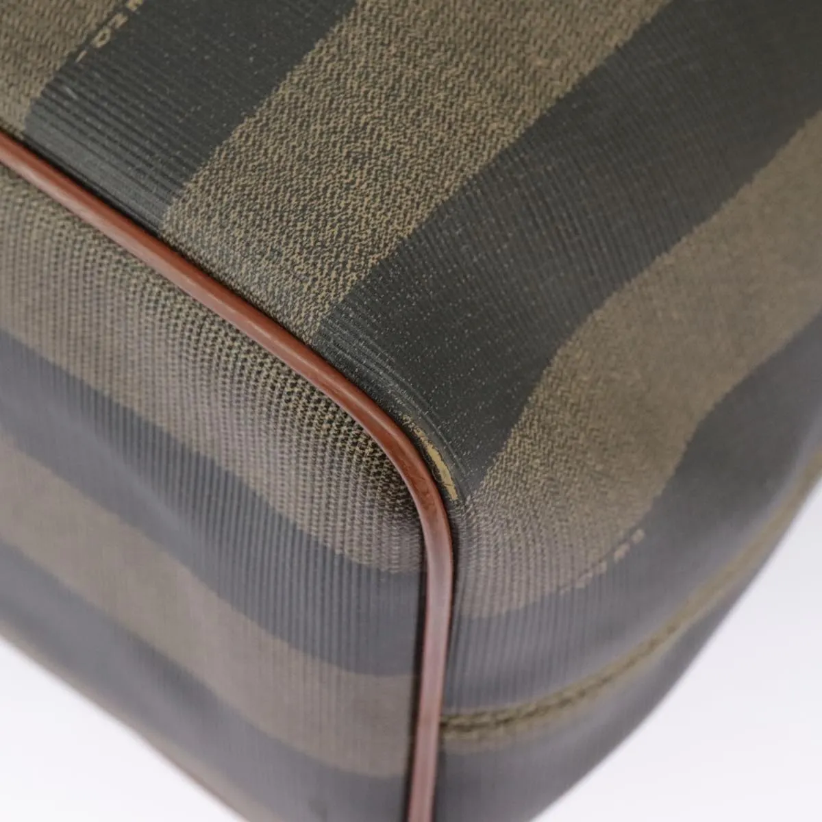 FENDI Pecan Canvas Shoulder Bag Brown Black ar12875