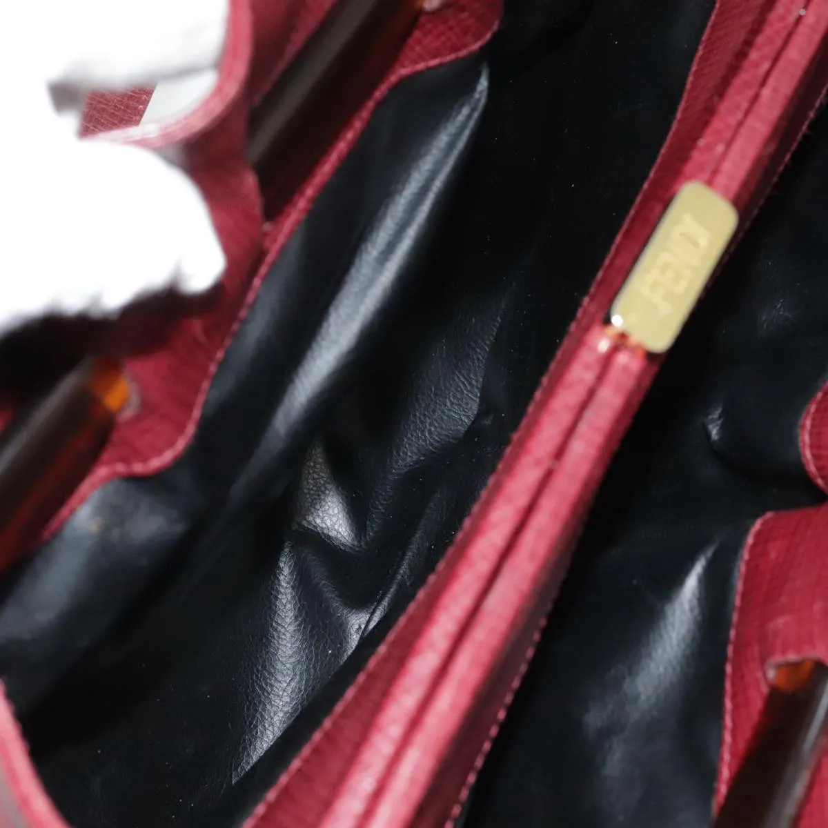 FENDI Shoulder Bag Leather Red yk15406