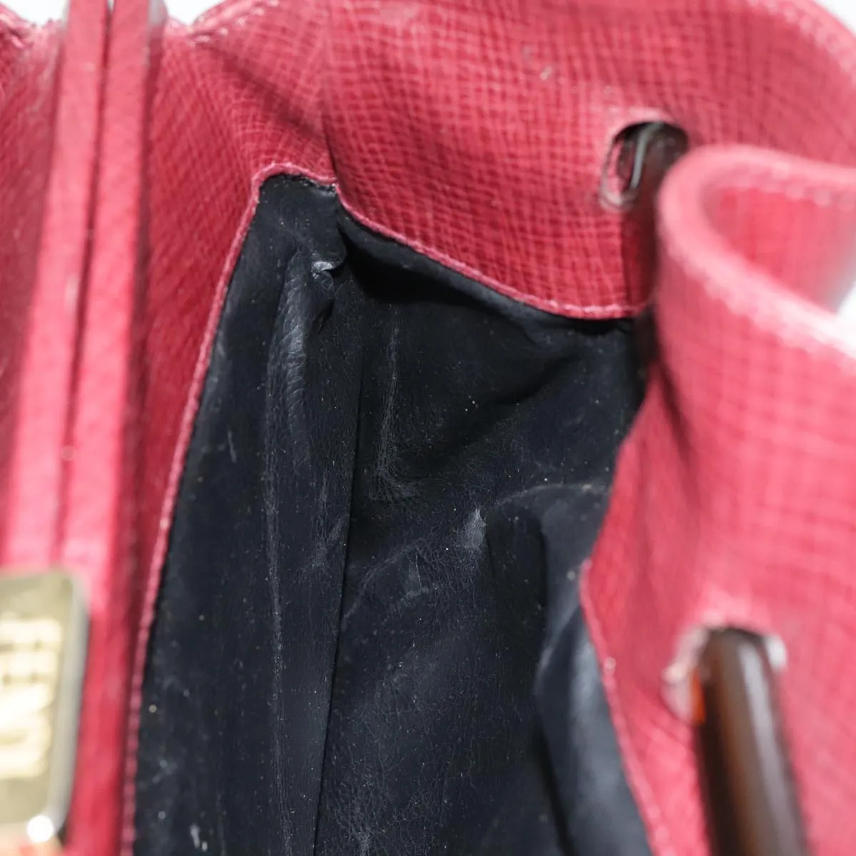 FENDI Shoulder Bag Leather Red yk15406