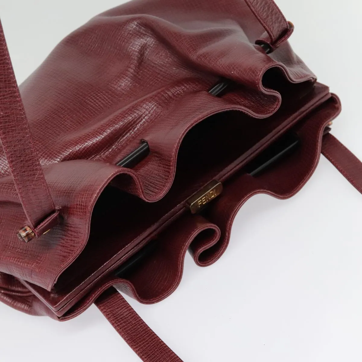 FENDI Shoulder Bag Leather Red yk15406