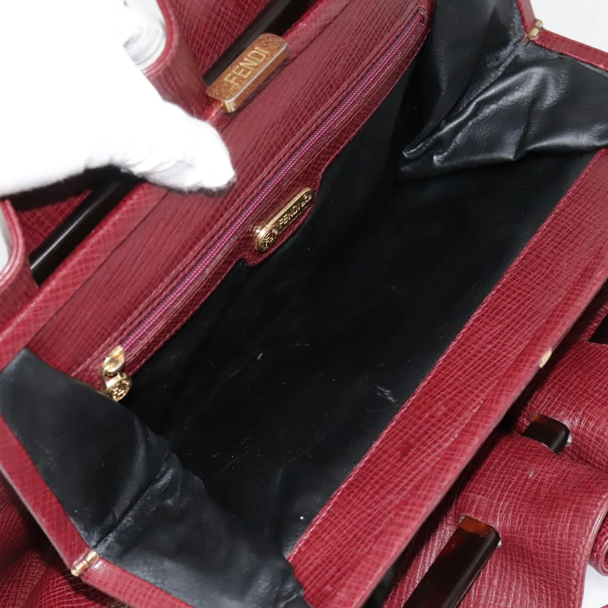 FENDI Shoulder Bag Leather Red yk15406