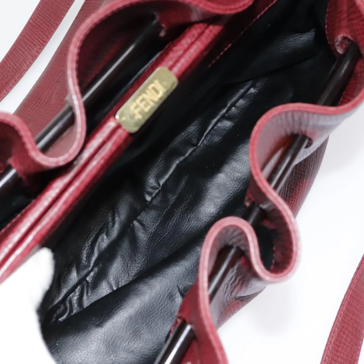 FENDI Shoulder Bag Leather Red yk15406