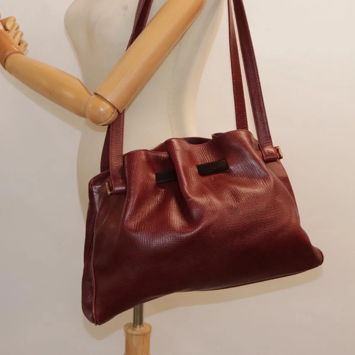 FENDI Shoulder Bag Leather Red yk15406