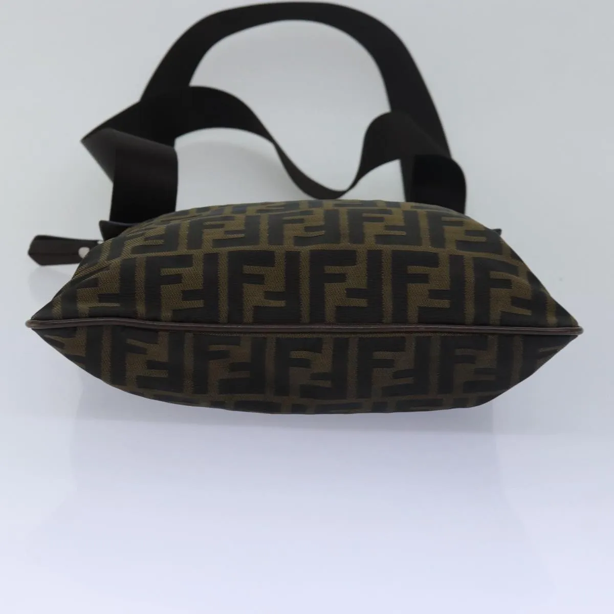 FENDI Zucca Canvas Shoulder Bag Brown Black bs15715
