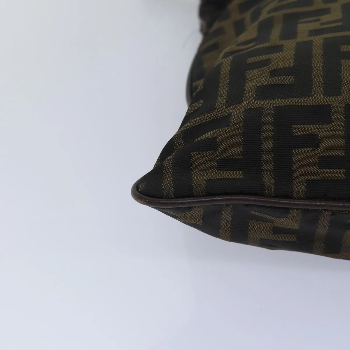 FENDI Zucca Canvas Shoulder Bag Brown Black bs15715