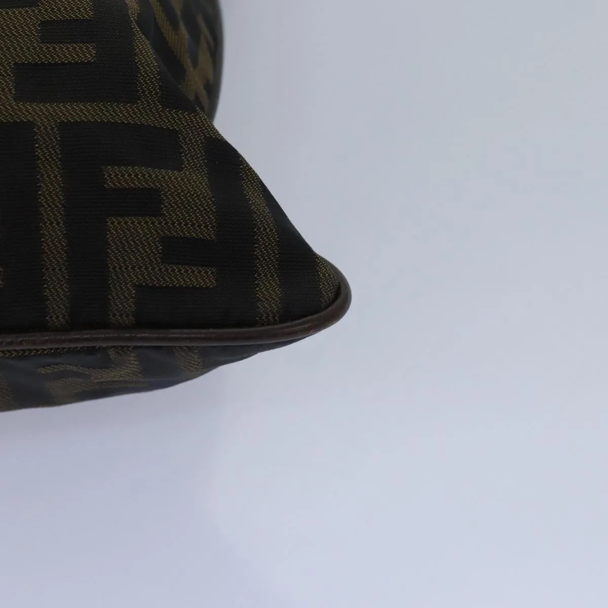 FENDI Zucca Canvas Shoulder Bag Brown Black bs15715