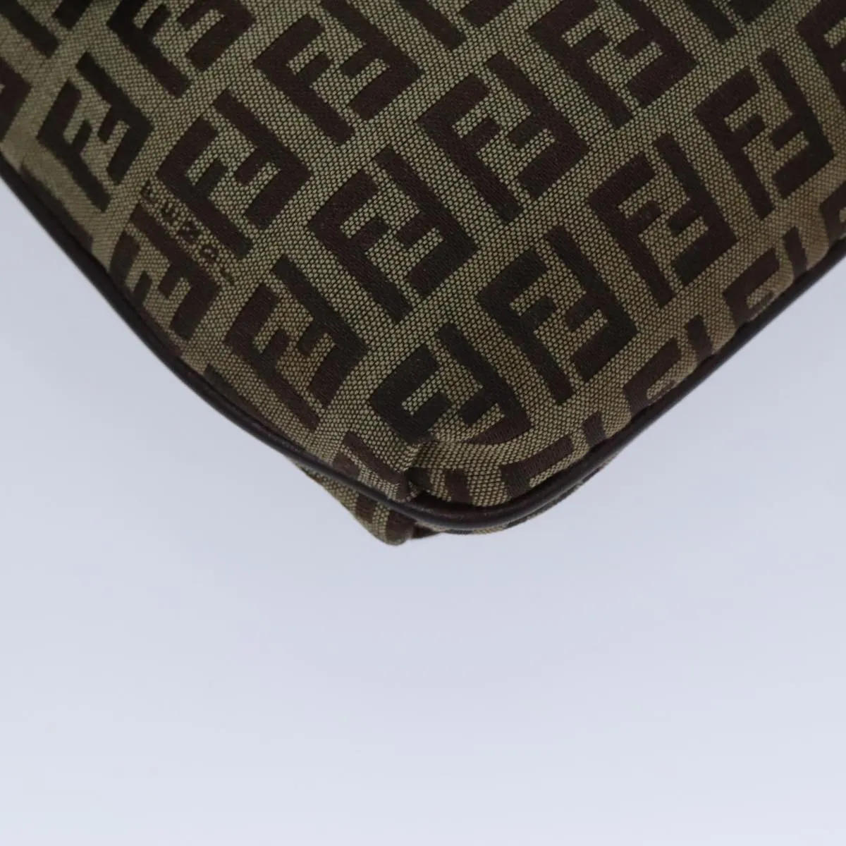 FENDI Zucchino Canvas Shoulder Bag Beige yk15249