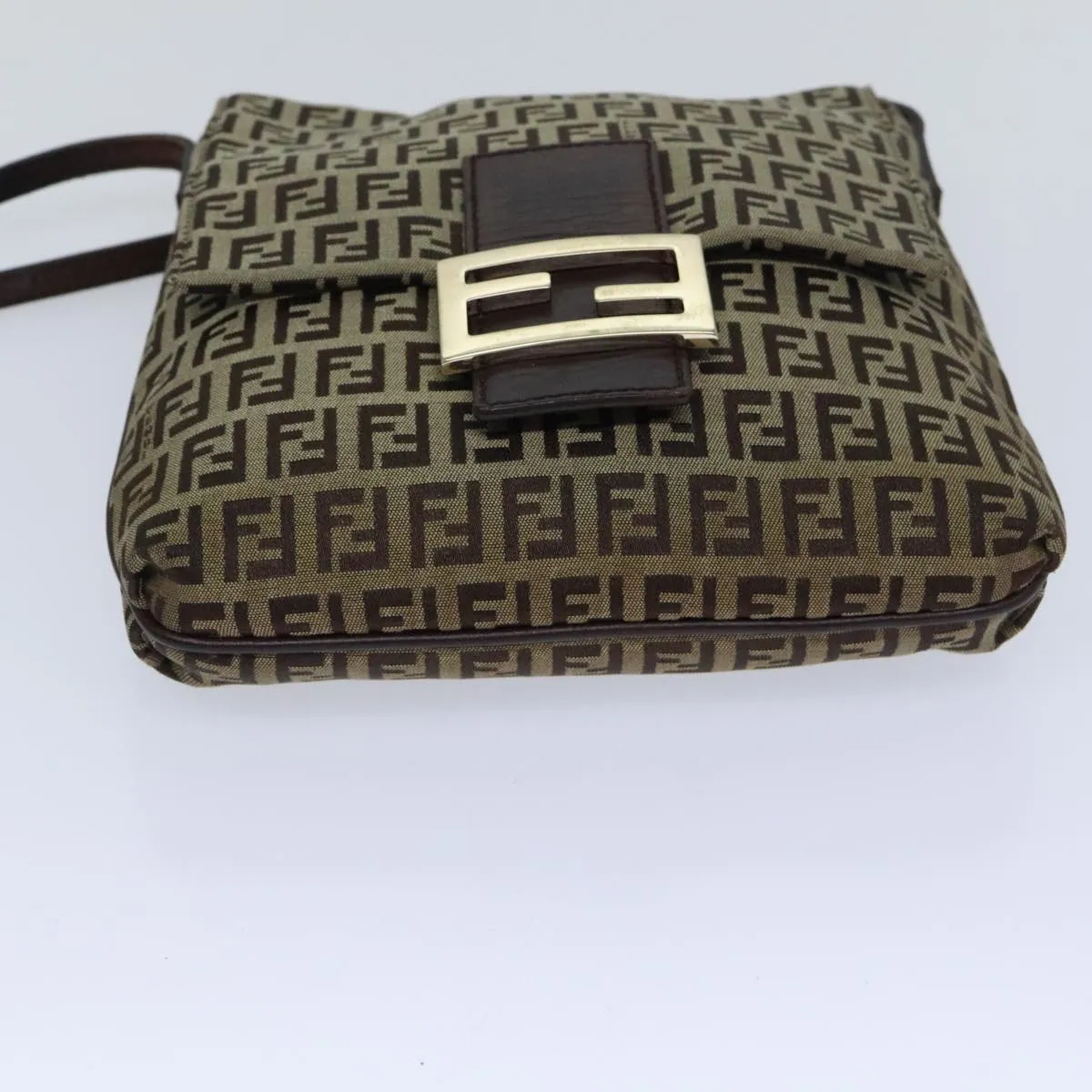 FENDI Zucchino Canvas Shoulder Bag Beige yk15249