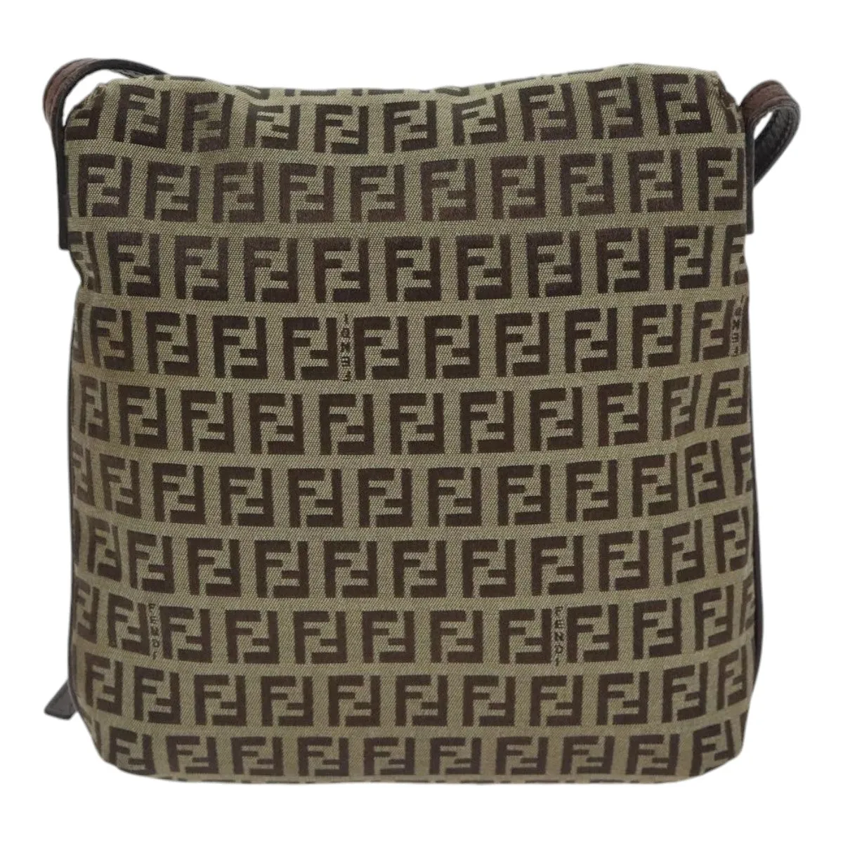 FENDI Zucchino Canvas Shoulder Bag Beige yk15249